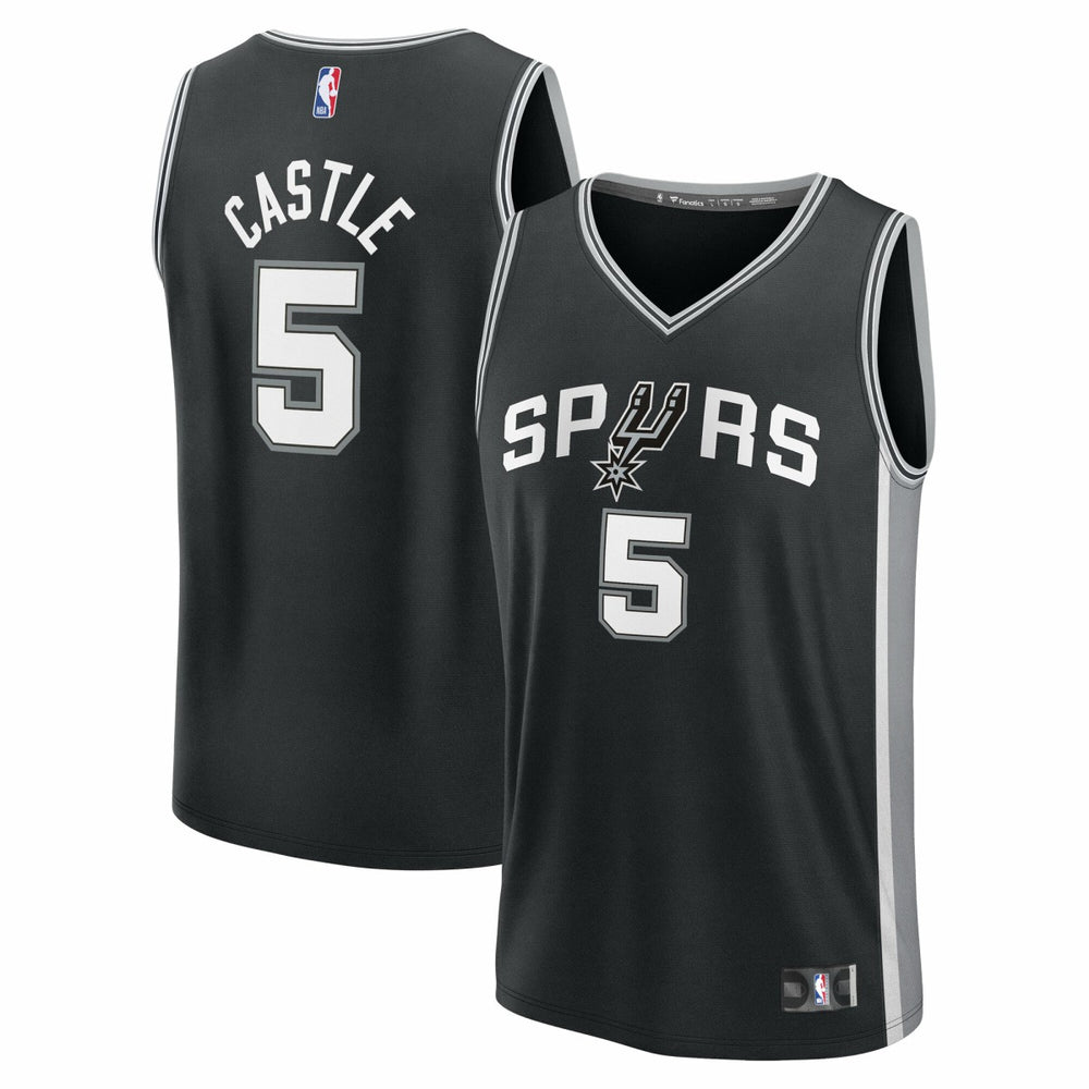 Stephon Castle San Antonio Spurs Fast Break Replica Jersey Black Icon Edition - Fanatics
