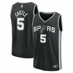 Stephon Castle San Antonio Spurs Fast Break Replica Jersey Black Icon Edition - Fanatics