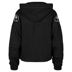 Boston Bruins '47 Women's Cropped Lacer Hoodie - Black | US 203624671