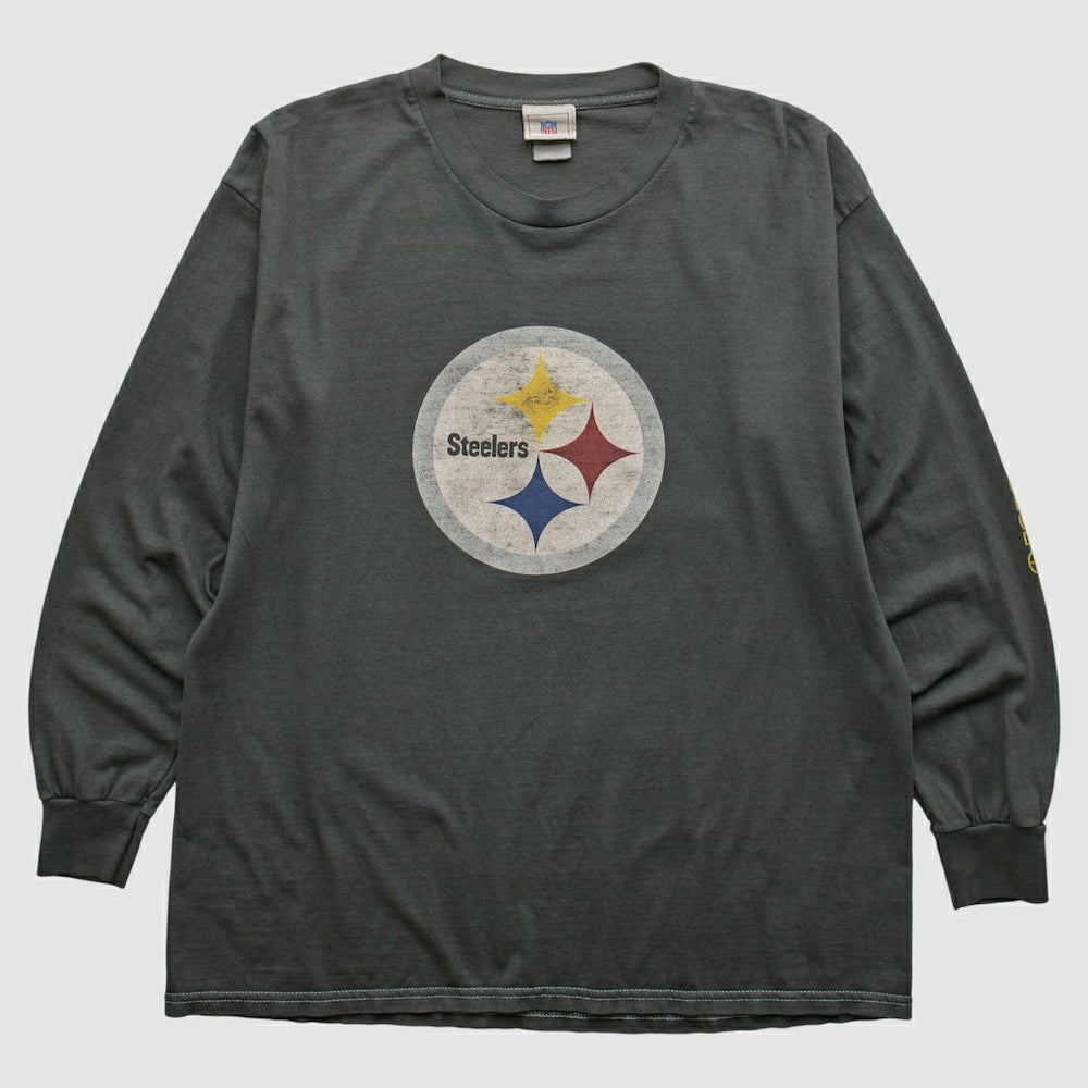 Pittsburgh Steelers NFL 2000s Long Sleeve T-shirt - Charcoal T-shirts