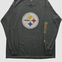 Pittsburgh Steelers NFL 2000s Long Sleeve T-shirt - Charcoal T-shirts
