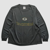 Green Bay Packers Logo Athletic 2000s Long Sleeve T-shirt - Charcoal T-shirts