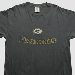 Green Bay Packers Logo Athletic 2000s Long Sleeve T-shirt - Charcoal T-shirts