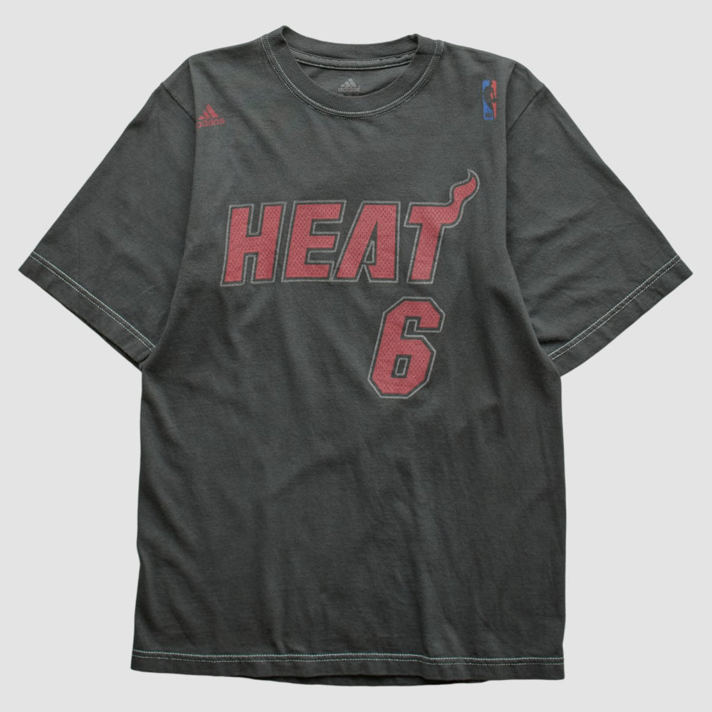 Miami Heat 2010s T-shirt Charcoal Vintage - Adidas outlet