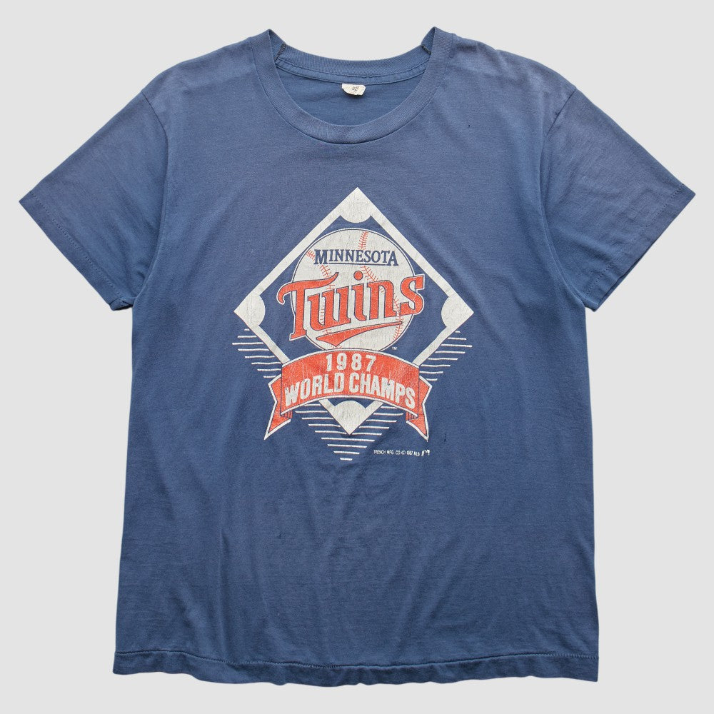 Minnesota Twins Trench 1987 T-shirt - Blue - Vintage T-shirts