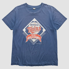 Minnesota Twins Trench 1987 T-shirt - Blue - Vintage T-shirts