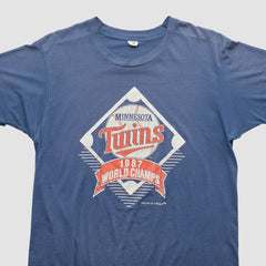Minnesota Twins Trench 1987 T-shirt - Blue - Vintage T-shirts