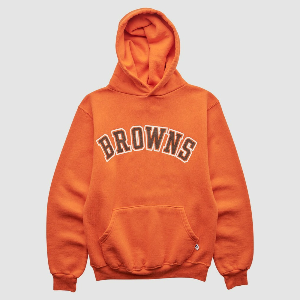 Cleveland Browns Russell 90s Hooded Pullover Sweatshirt - Orange Pullover