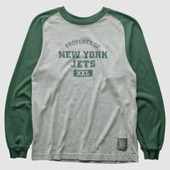 New York Jets Grid Iron 2000s Long Sleeve T-shirt - Gray T-shirts