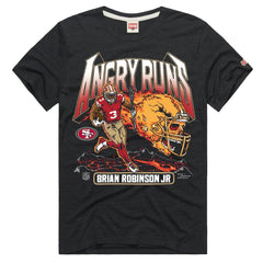 Brian Robinson Jr. San Francisco 49ers Homage Unisex Angry Runs Player Graphic Tri-Blend T-Shirt - Charcoal T-shirts