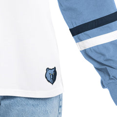 Memphis Grizzlies G-III 4Her by Carl Banks Women's Key Player Oversized Hooded Long Sleeve T-Shirt White/Blue outlet