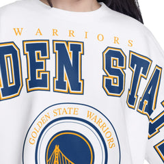 Golden State Warriors G-III 4Her by Carl Banks Women's Bleachers Cropped French Terry Sweatshirt White