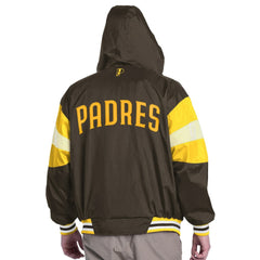 San Diego Padres Pro Player Legacy Lightweight Full-Zip Hooded Jacket - Brown/Gold Jackets