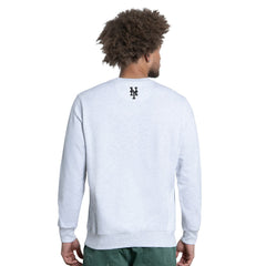 New York Mets Starter Face of Ice Blue French Terry Sweatshirt - Gray Sweatshirts