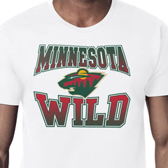 Minnesota Wild Starter Comic Style Team Graphic T-Shirt - White | US 203639602