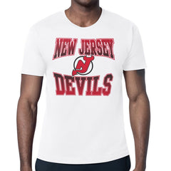 New Jersey Devils Starter Comic Style Team Graphic T-Shirt - White | US 203639603