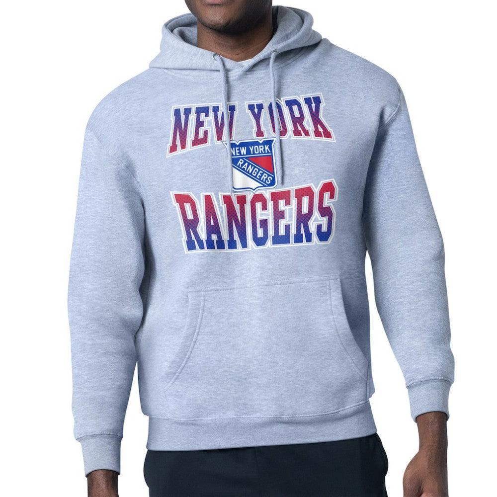New York Rangers Starter Comic Style Team Graphic Hoodie - Gray | US 203639634