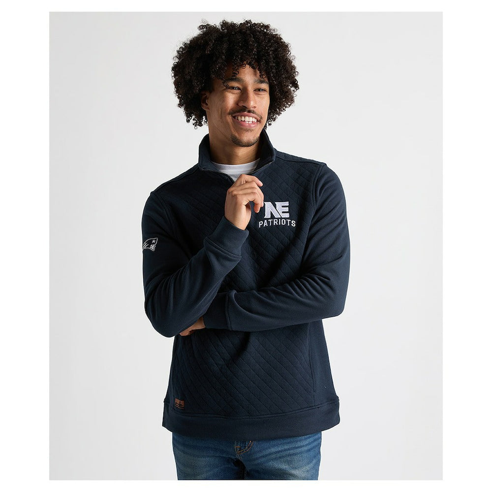 Charles River x New England Patriots Franconia Quilted Quarter-Zip Sweatshirt - Navy Sweatshirts