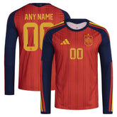 Spain National Team FIFA x World Cup 2026 Home Replica Long Sleeve Custom Jersey Red - Adidas on sale