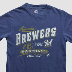 Milwaukee Brewers Majestic 2010s T-shirt - Navy - Vintage T-shirts