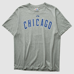 Chicago Cubs Majestic 2010 T-shirt - Heather Gray - Vintage T-shirts