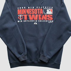 Minnesota Twins Majestic 2006 Hooded Sweatshirt - Navy - XVintage Sweatshirts