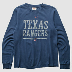 Texas Rangers Nike 2000s Long Sleeve T-shirt - Navy - XXVintage T-shirts