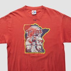 Minnesota Twins Majestic 2010 T-shirt - Red - Vintage T-shirts