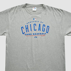 Chicago Cubs Majestic 2007 T-shirt - Heather Gray - XVintage T-shirts
