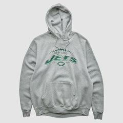 New York Jets NFL 2000s Hooded Pullover Sweatshirt - Heather Gray Pullover