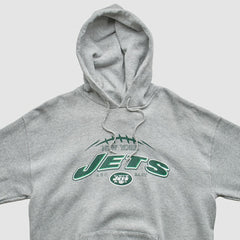 New York Jets NFL 2000s Hooded Pullover Sweatshirt - Heather Gray Pullover