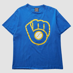 Milwaukee Brewers Majestic 2000s T-shirt - Blue - Vintage T-shirts