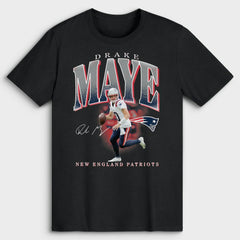 Drake Maye New England Patriots Player Hype T-Shirt - Black T-shirts