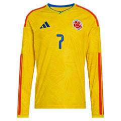 Luis Diaz Colombia National Team 2026 Home Replica Long Sleeve Jersey Yellow - Adidas for sale
