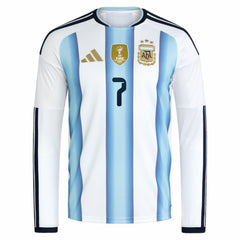 Rodrigo De Paul Argentina National Team 2026 Home Replica Long Sleeve Jersey White - Adidas online