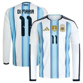 Angel Di Maria Argentina National Team 2026 Home Replica Long Sleeve Jersey White - Adidas cheap