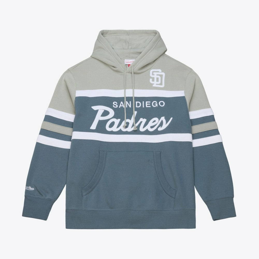 San Diego Padres Mitchell & Ness Cooperstown Collection Thunderstorm Head Coach Hoodie - Gray Hoodies