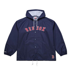 Boston Red Sox Mitchell & Ness Full-Snap Hooded Coaches Jacket - Navy Jackets