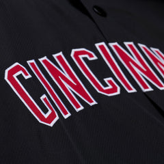 Cincinnati Reds Mitchell & Ness Full-Snap Hooded Coaches Jacket - Black Jackets