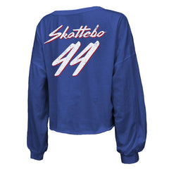 Cam Skattebo New York Giants Majestic Threads Women's Script Name & Number Long Sleeve T-Shirt - Royal T-shirts