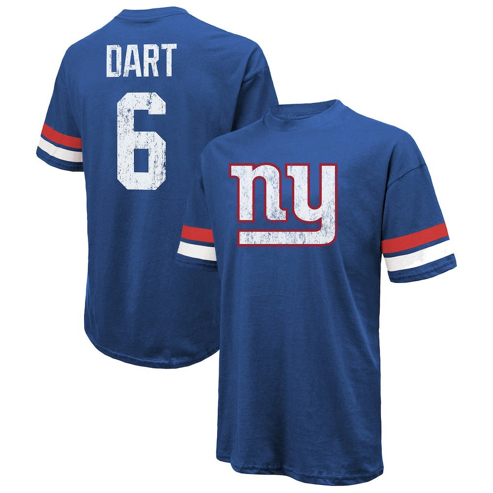 Jaxson Dart New York Giants Majestic Threads Oversized T-Shirt - Royal T-shirts