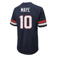 Drake Maye New England Patriots Majestic Threads Oversized T-Shirt - Navy T-shirts