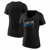Carolina Panthers Women's Hustle V-Neck T-Shirt - Black T-shirts