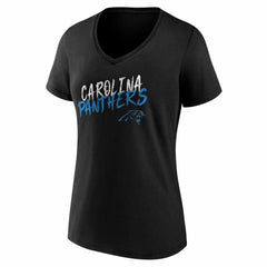 Carolina Panthers Women's Hustle V-Neck T-Shirt - Black T-shirts