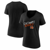 Cincinnati Bengals Women's Hustle V-Neck T-Shirt - Black T-shirts