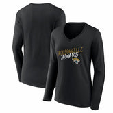 Jacksonville Jaguars Women's Hustle Long Sleeve V-Neck T-Shirt - Black T-shirts