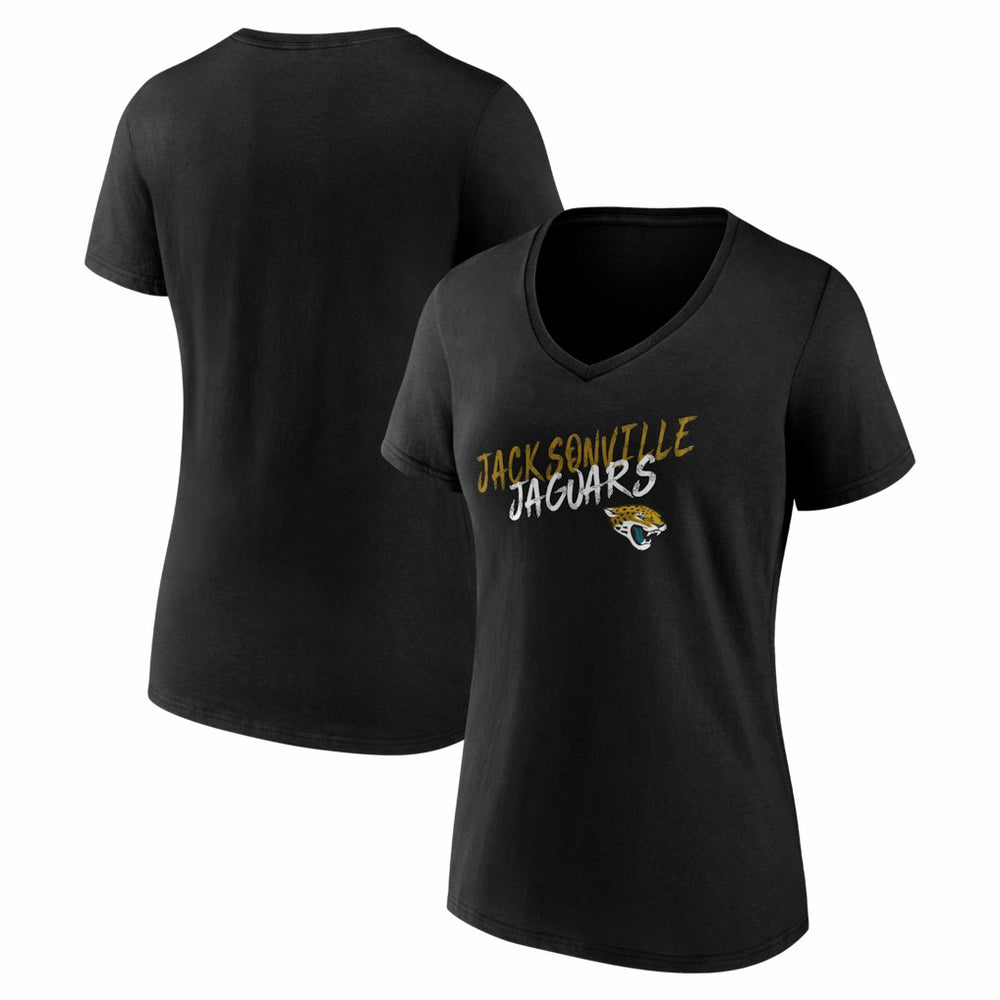 Jacksonville Jaguars Women's Hustle V-Neck T-Shirt - Black T-shirts