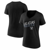 Las Vegas Raiders Women's Hustle V-Neck T-Shirt - Black T-shirts