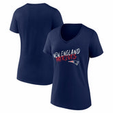 New England Patriots Women's Hustle V-Neck T-Shirt - Navy T-shirts