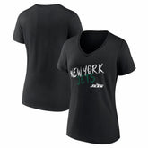 New York Jets Women's Hustle V-Neck T-Shirt - Black T-shirts